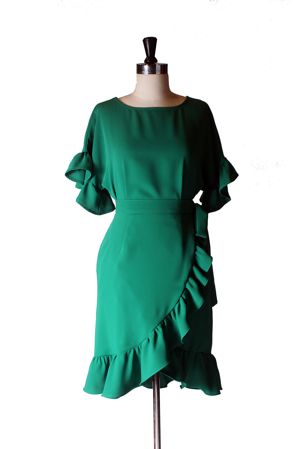 mini skirt green color image-S1L54